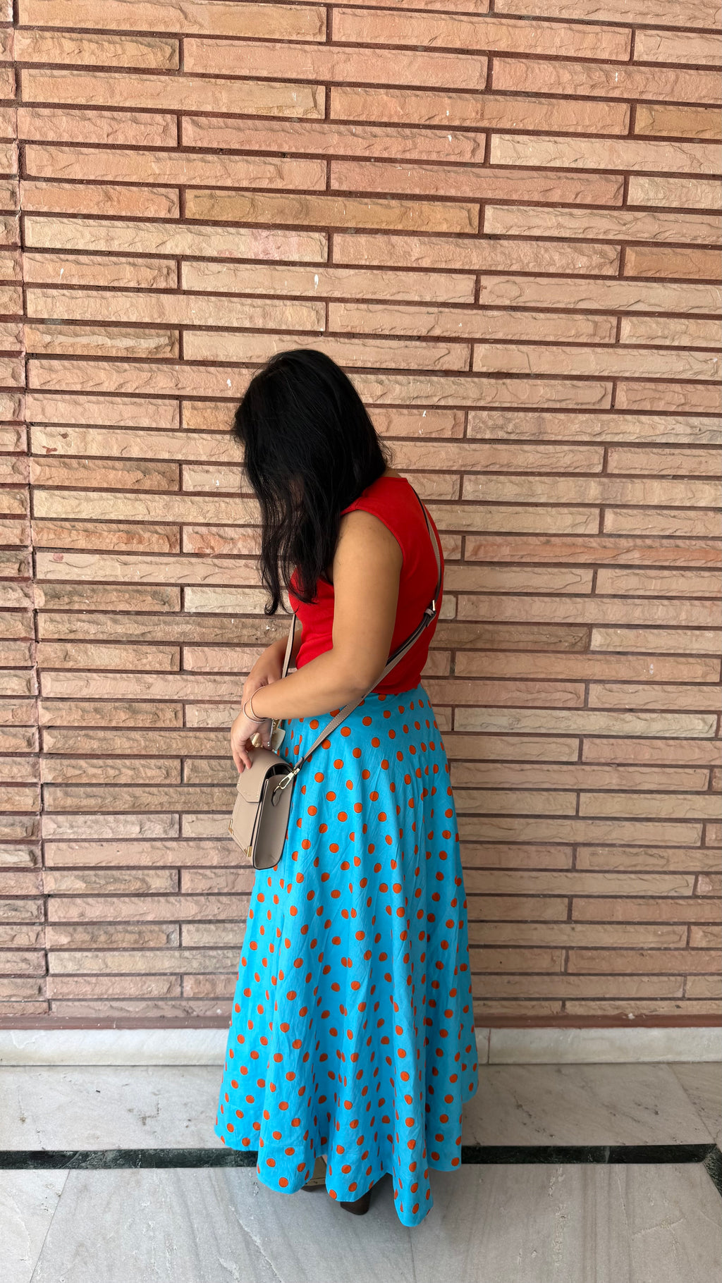 Azure Canopy Polka Skirt