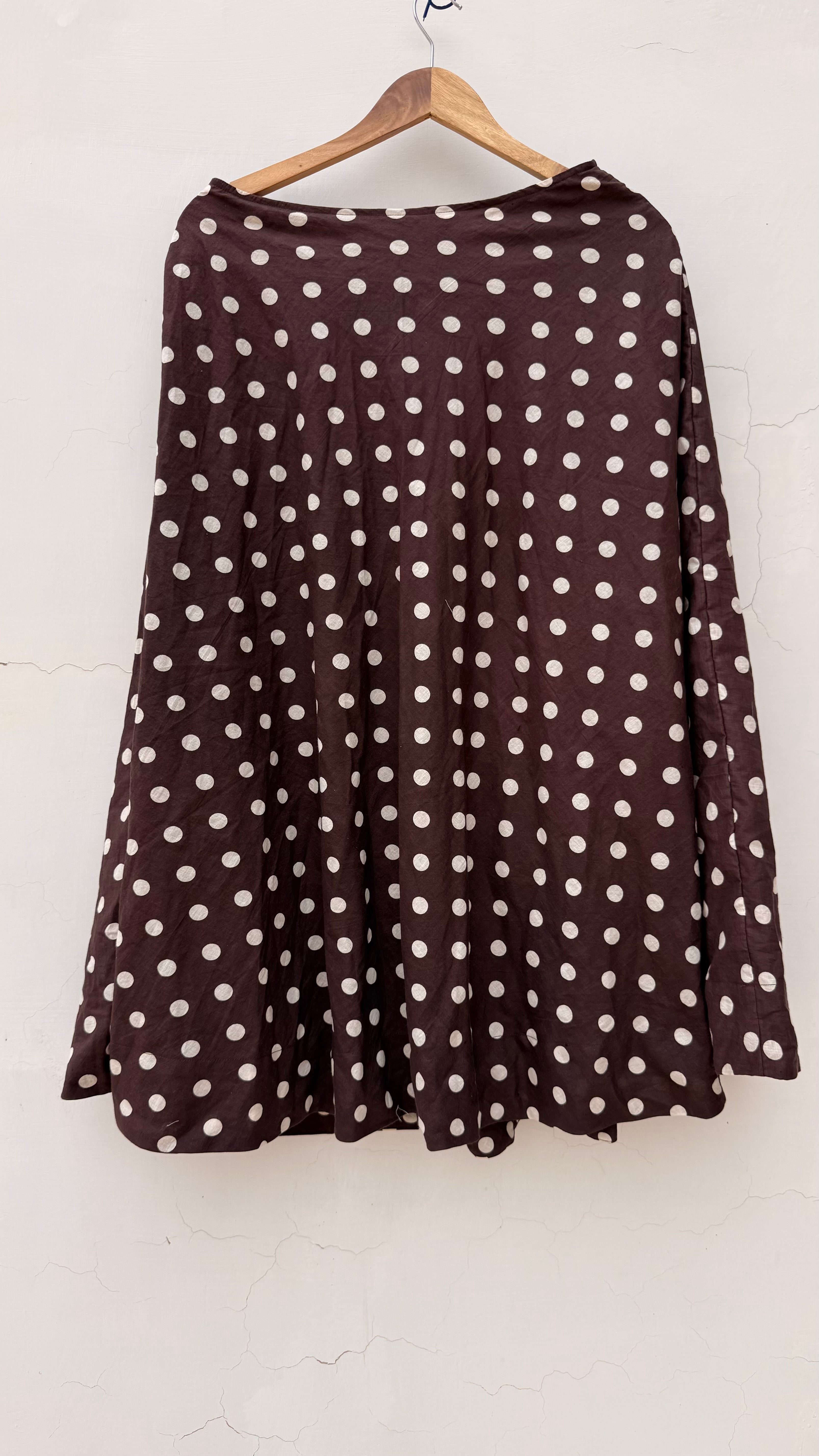 Deep Brown Canopy Polka Skirt