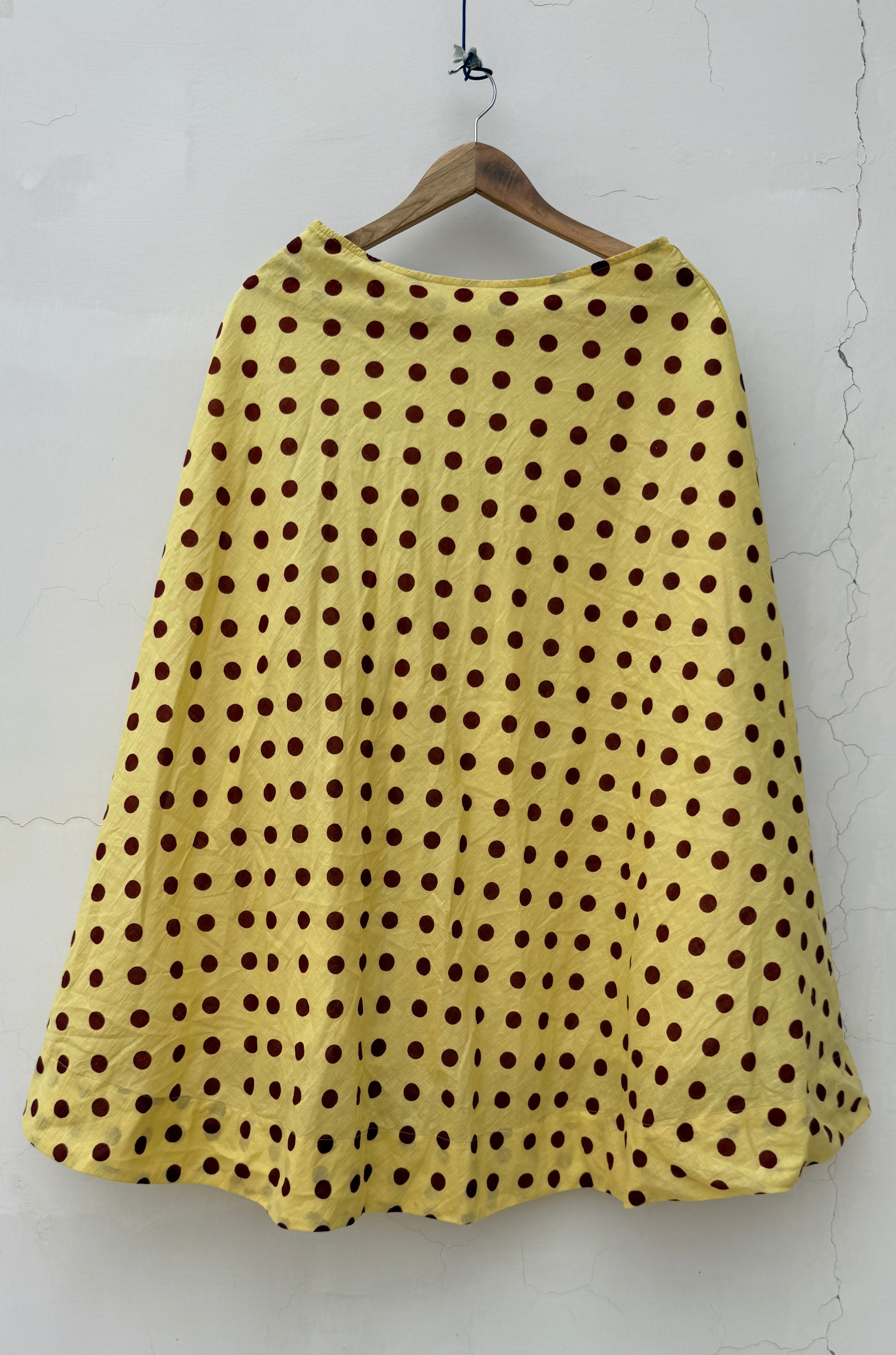 Butter Yellow Canopy Polka Skirt