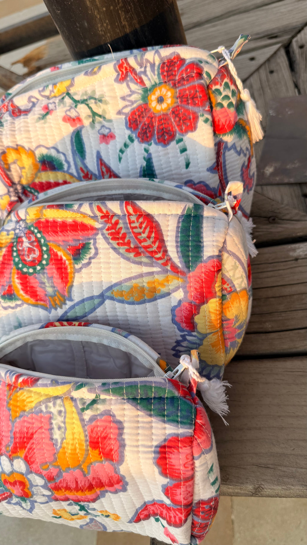 Quilted Cotton Utility Organisers - Set of 3
