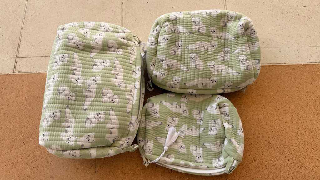 Quilted Cotton Utility Organisers - Set of 3