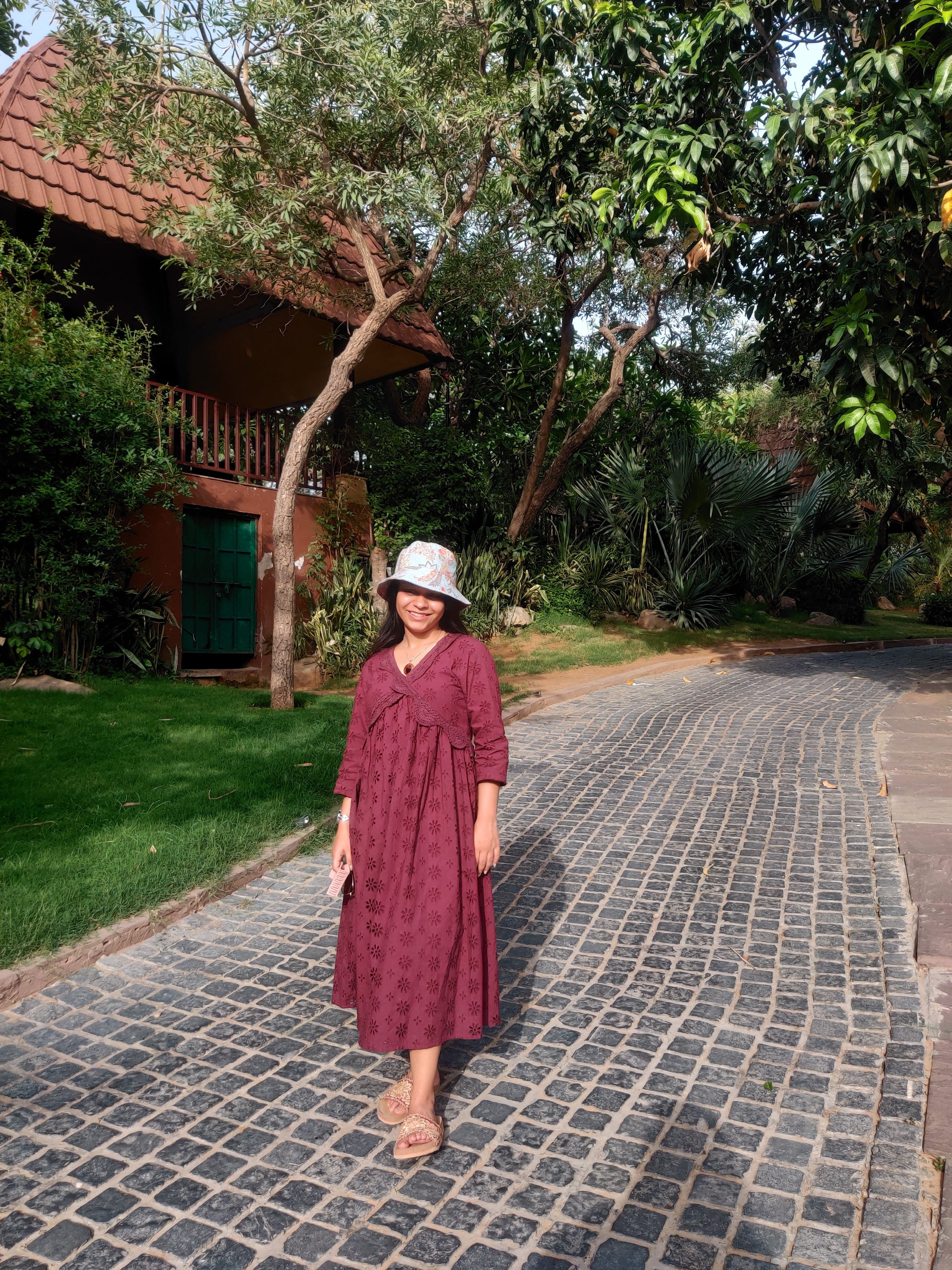 Deep Wine Gulnaar Midi Dress